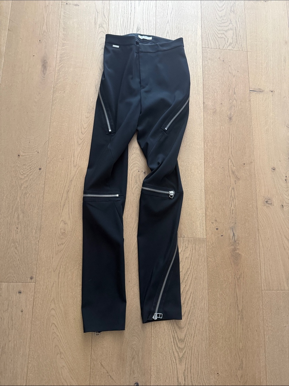 adidas Black Jogger-Style Sweatpants with Silver Zippers